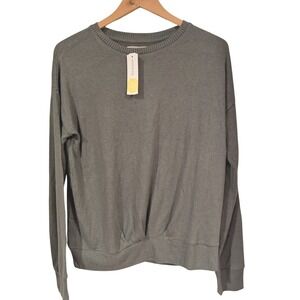 Stitch Fix Rumi Ryder Bixby Nomad Pleated Top XL‎ Dark Green Long Sleeve